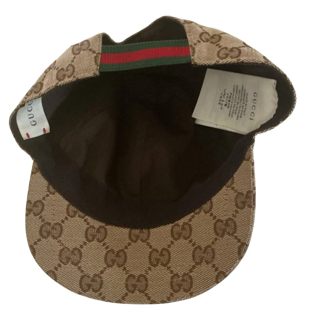 Gucci kids supreme GG designer baseball hat beige brown GG monogram size S